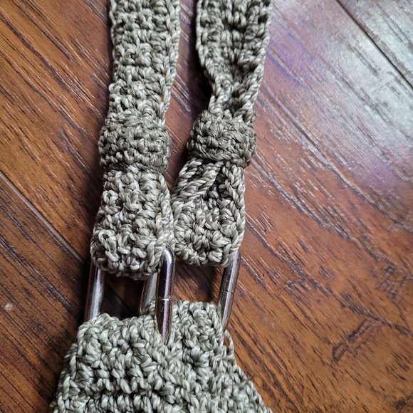 The Sak Belle Crochet Shoulder Bag inBeige/Taupe Multi Rainbow Stripe. - Picture 3 of 7